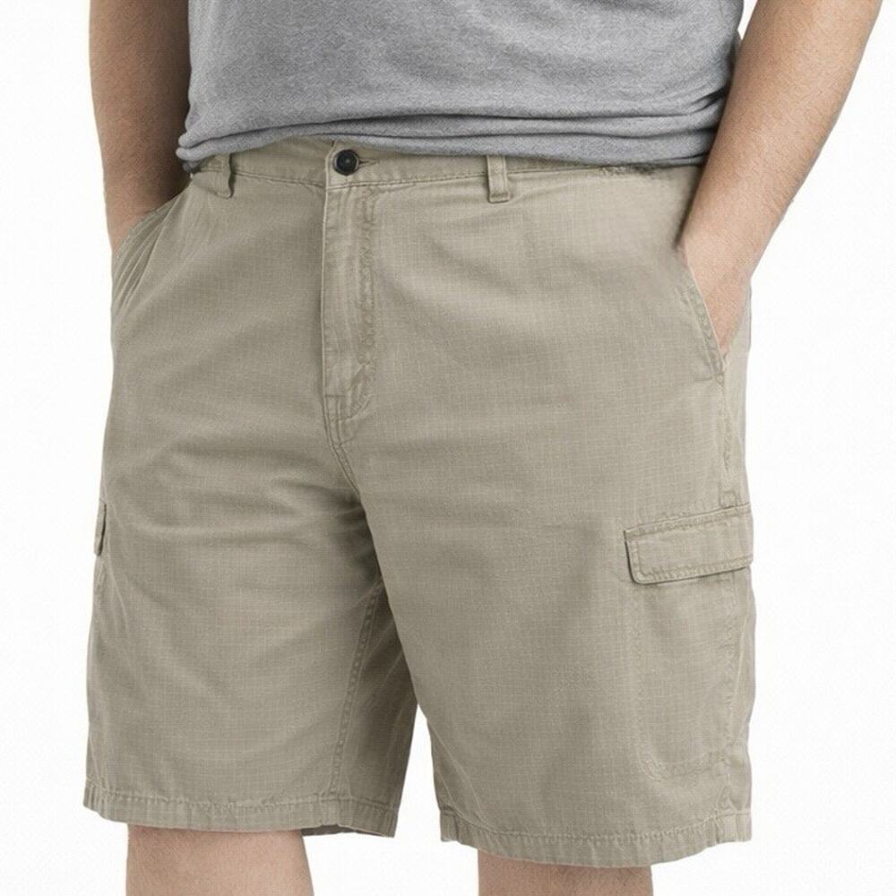 Dickies Mens 44 Khaki Ripstop Cargo Utility Workwear Shorts 12in Inseam Relaxed - Picture 2 of 16